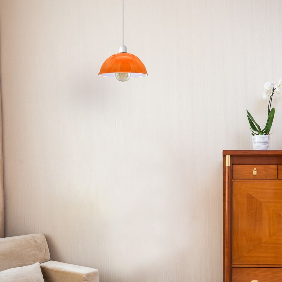 orange lamp shade pendant light