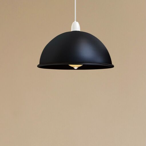 Black dome pendant light shade