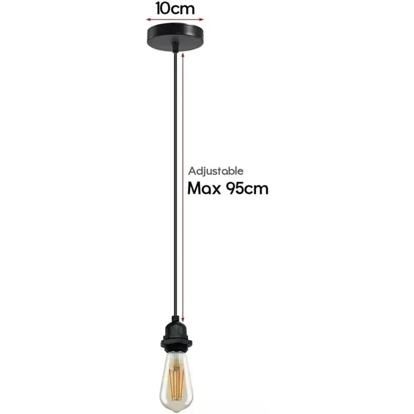 Suspension E27 noire avec câble 95m