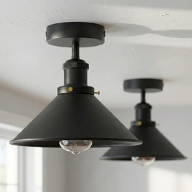 Luminaire Plafonnier Industriel Moderne avec Abat-jour Métallique ~1743