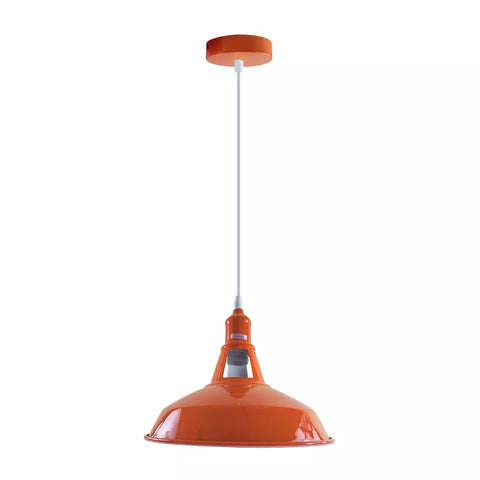 Industriel Vintage Moderne Métal Rétro E27 Plafond Orange Grange Fendue Pendentif Abat-Jour ~ 3741