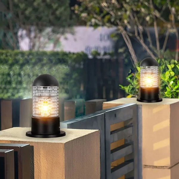 Lampadaire Exterieur éclairage Terrasse, Borne Lumineuse Jardin,E27 Etanche Rustique Sur Pied Décoration Aluminium Éclairage De Jardin Éclairage moderne Lampe Pilier Portail (Noir)