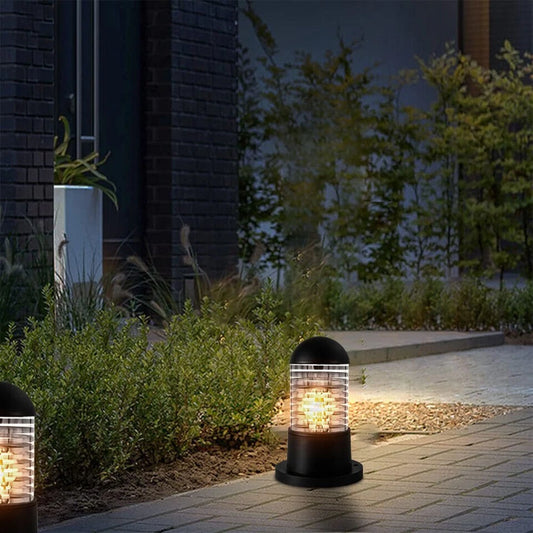 Lampadaire Exterieur éclairage Terrasse, Borne Lumineuse Jardin,E27 Etanche Rustique Sur Pied Décoration Aluminium Éclairage De Jardin Éclairage moderne Lampe Pilier Portail (Noir) 