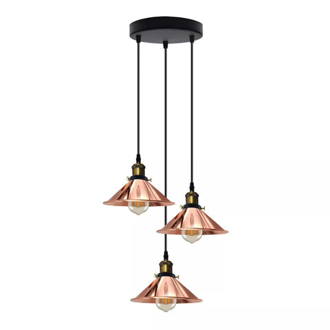 Industriel Vintage métal suspension abat-jour lustre rétro plafond or Rose abat-jour ~ 3857