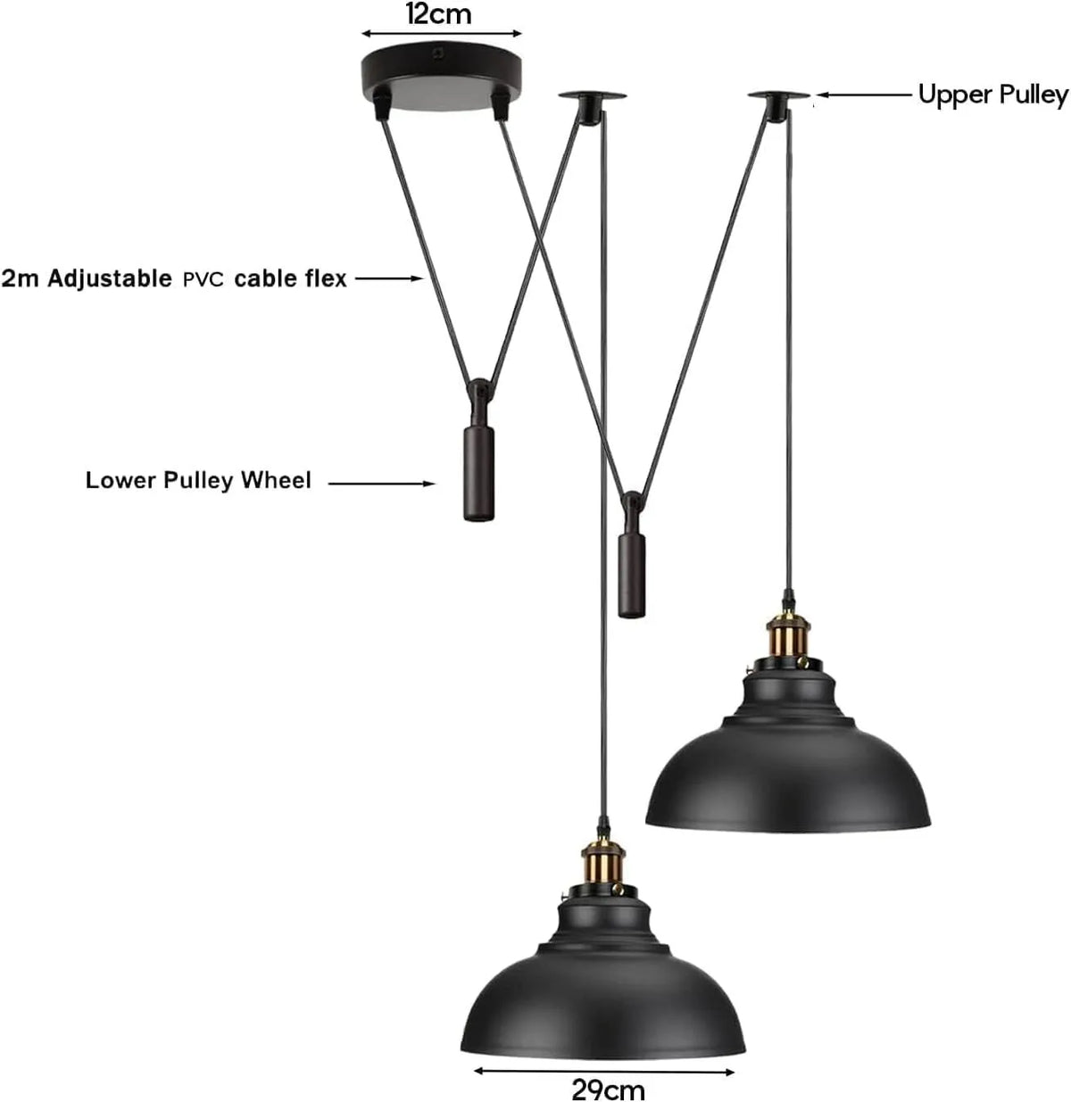 suspension araignée 2 lumières