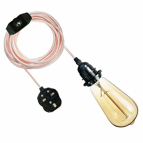 suspension câble textile E27 pour décoration loft