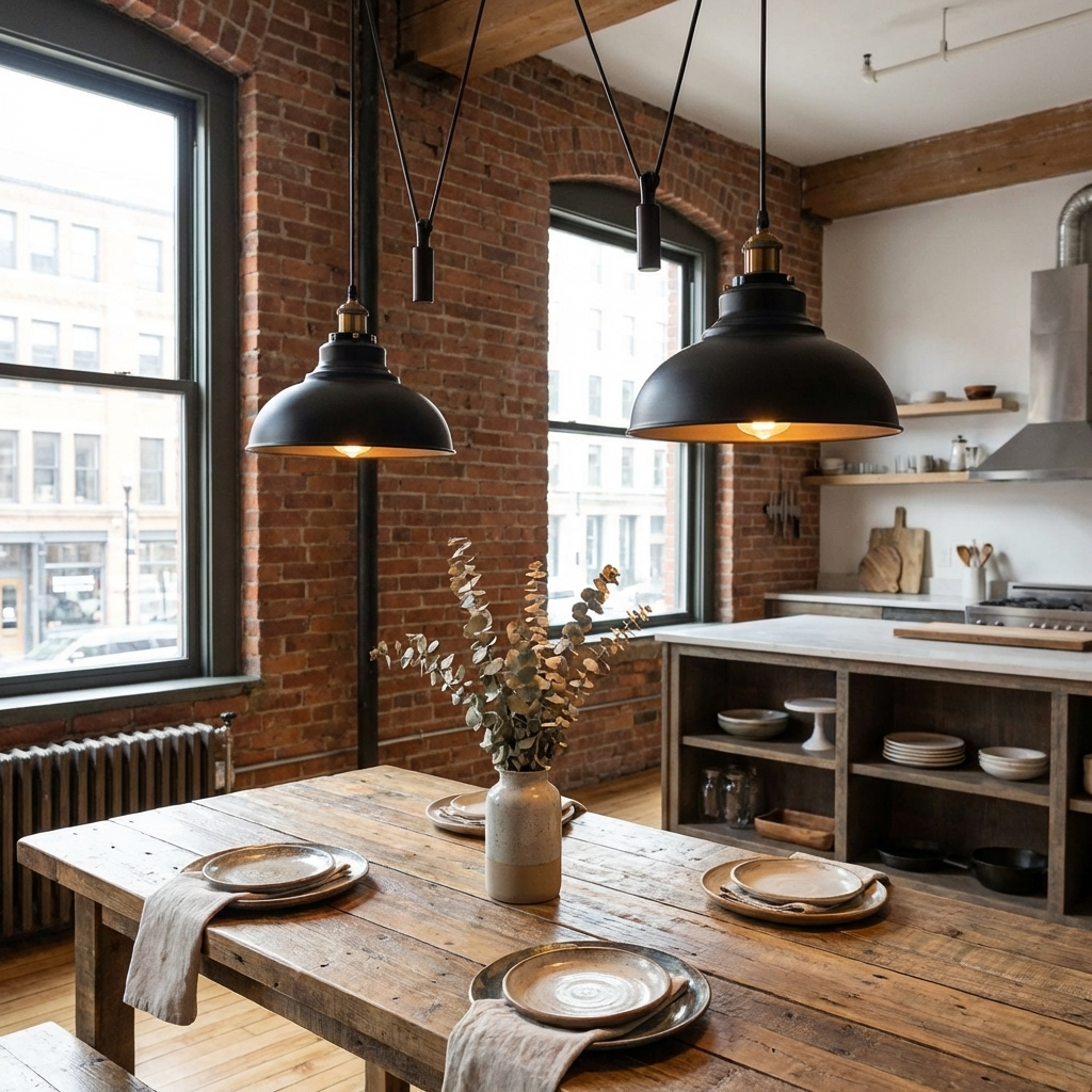 suspension chambre style industriel