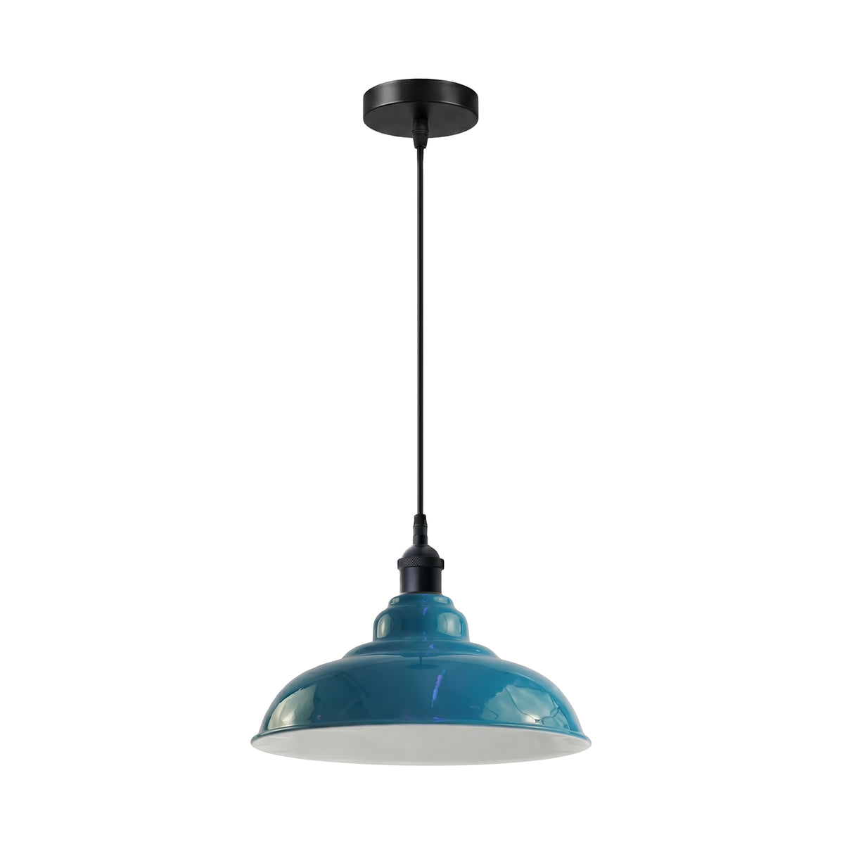 Suspension Industrielle Vintage en Métal E27 bleu