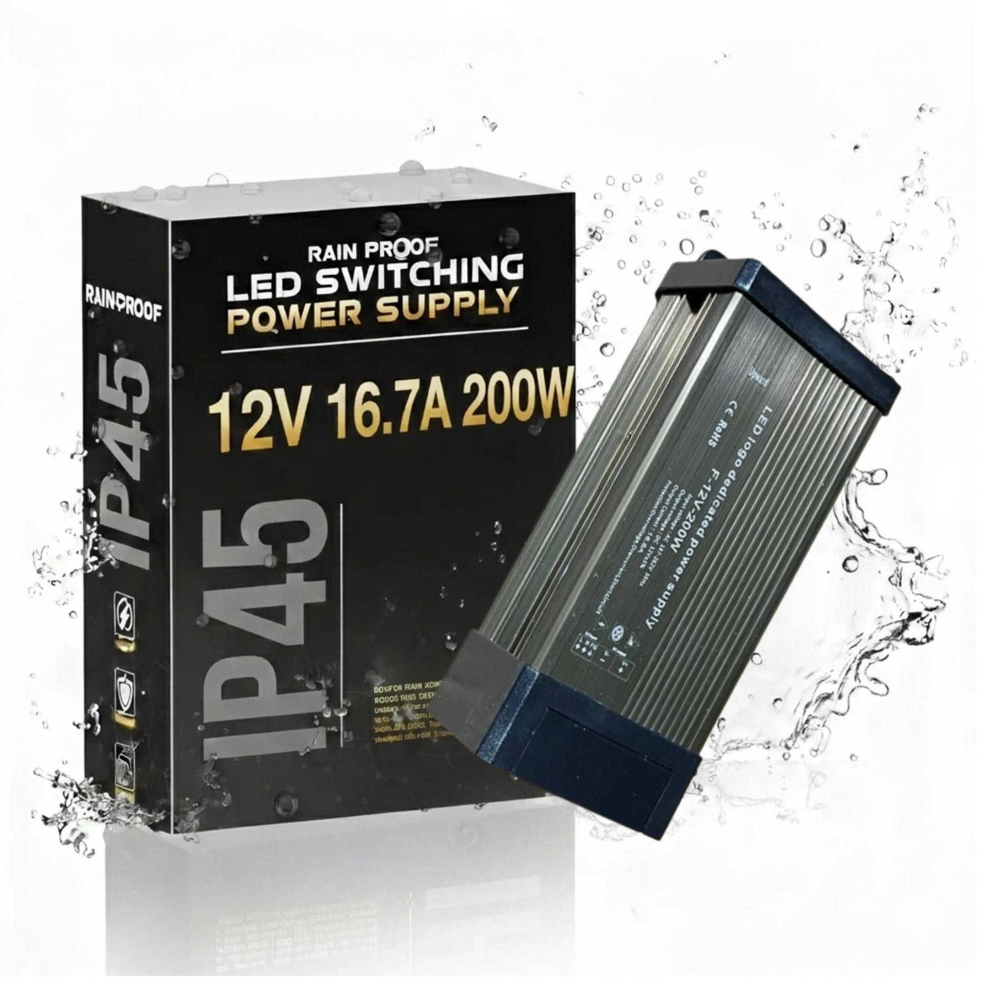Transformateur LED 12V 200W IP45