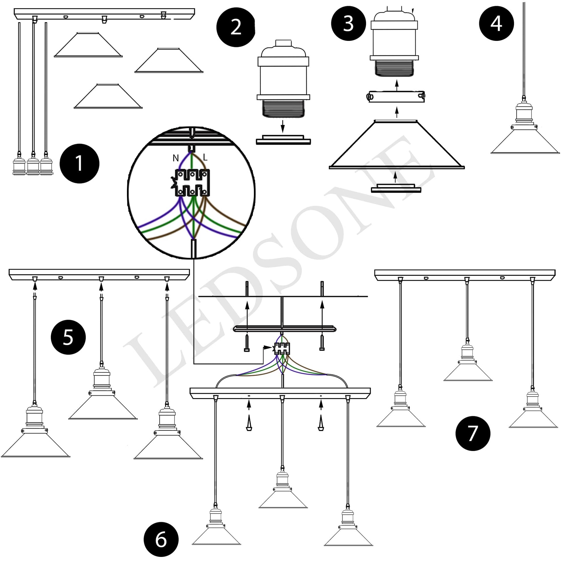 vintage suspension light led