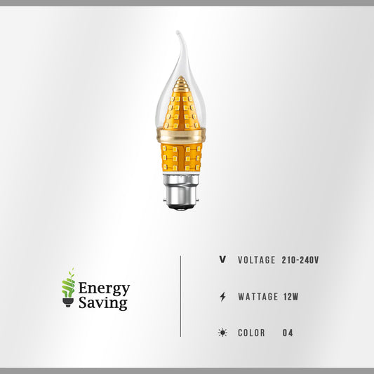 Ampoule à économie d'énergie à filament de bougie LED B22 C35 12W 3 couleurs ~ 5419