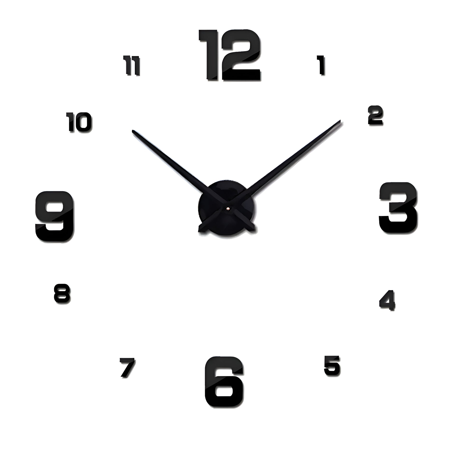 black Customizable 3D DIY Mirror Wall Clock Sticker