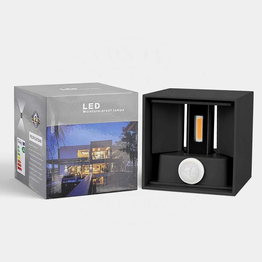 Weather-resistant 10W motion-activated exterior wall lamp