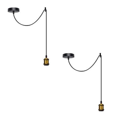 Support de lampe à suspension E27, Style industriel Vintage, plafond en laiton jaune, raccord ~ ​​4909 