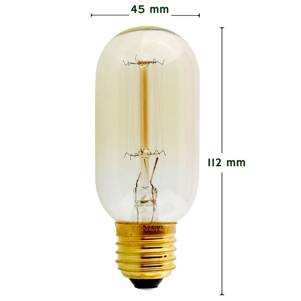 Dimmable B22 E27 Vintage Charm Filament Incandescent Tall Edison Bulb