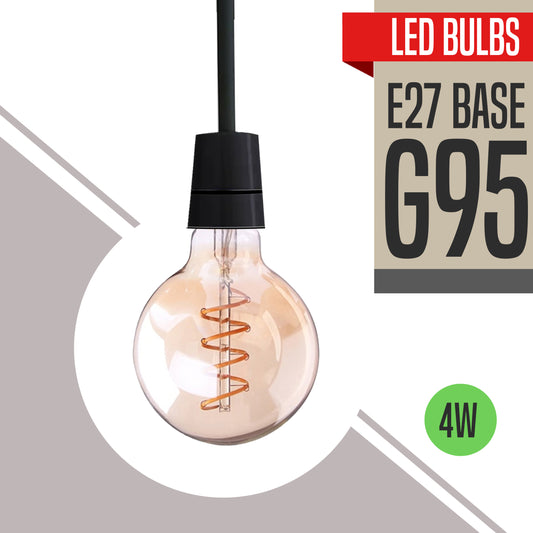 Vintage Edison LED Light G95 Globe 4W E27 Vis Ampoule Blanc Chaud ~ 4061