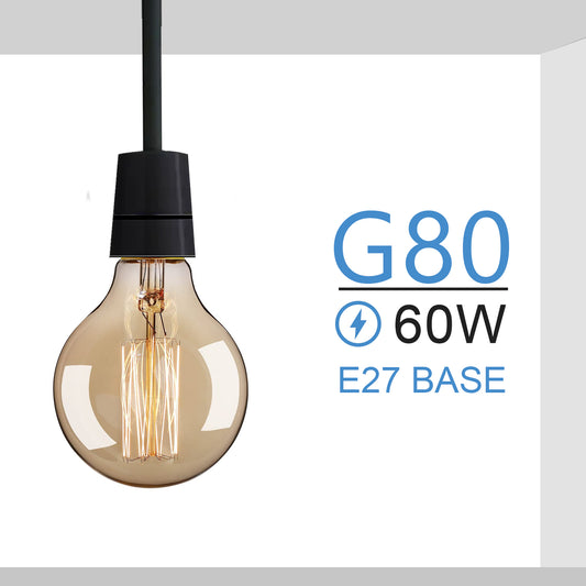 Ampoule à filament vintage industrielle E27 G80 60 W à intensité variable Globe ~ 3245