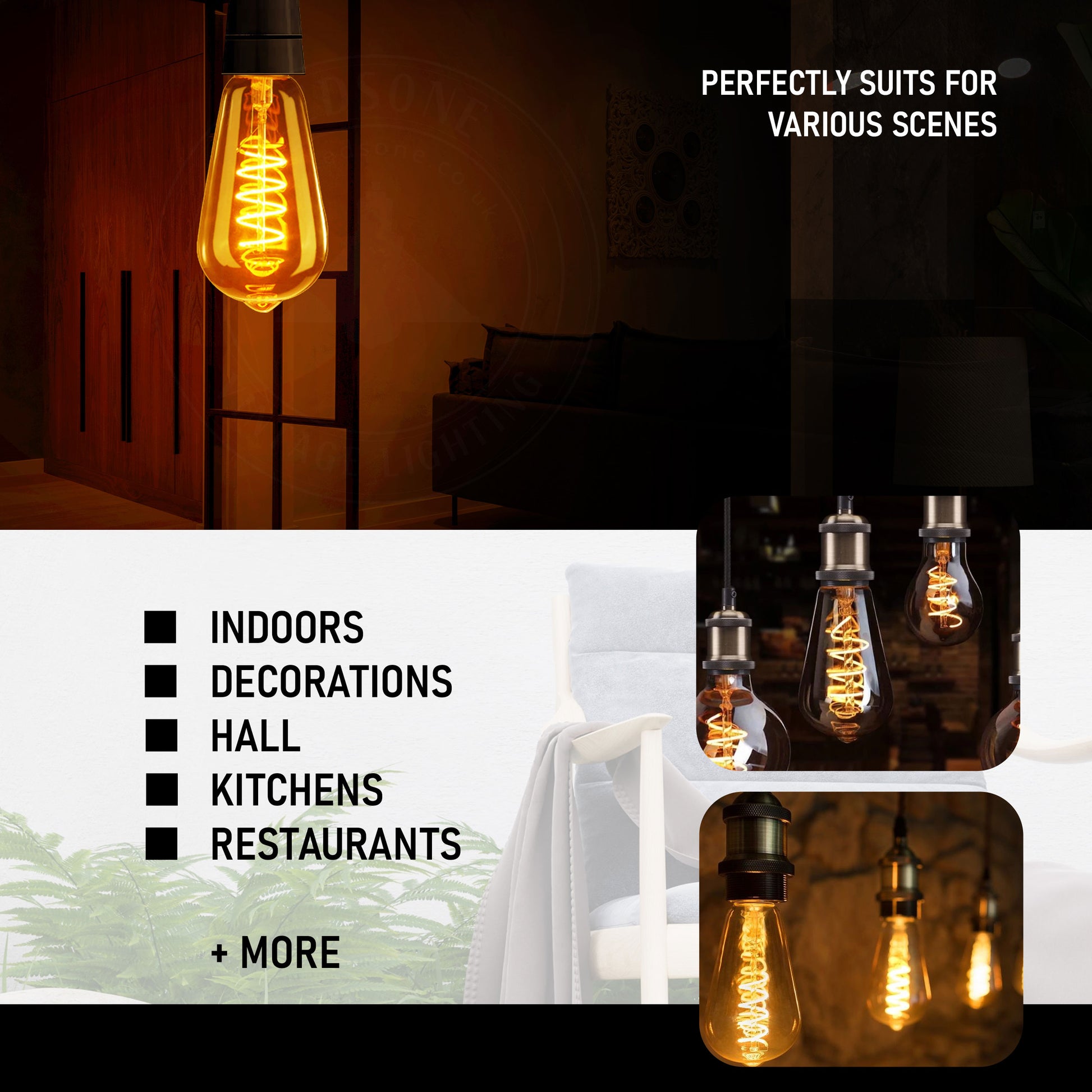 LED Light ST64 4W Warm White Bulb Filament Bulbs-Details