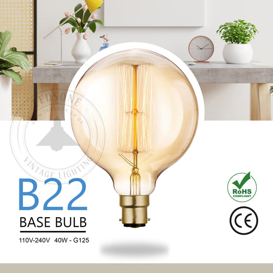 Ampoule à filament industrielle rétro vintage B22 G125 40W ~ 3073