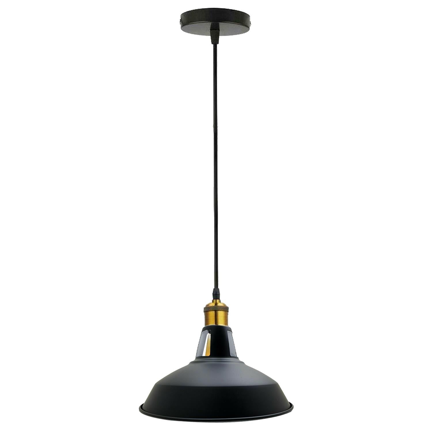 Retro Industrial Black Ceiling Pendant Light Metal Lamp Shade With 95cm Adjustable Cable~1354 - LEDSone UK Ltd