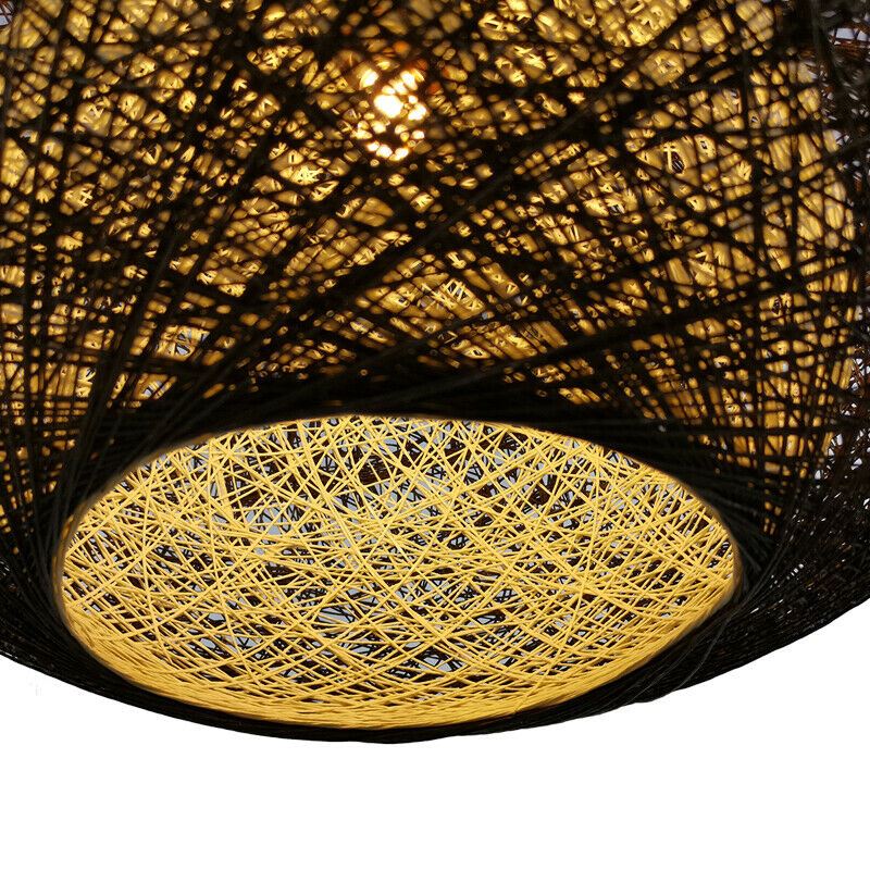 Rattan Ceiling Light lamp Hanging Hemp Rope Pendant Lamp Shade~1333 - LEDSone UK Ltd