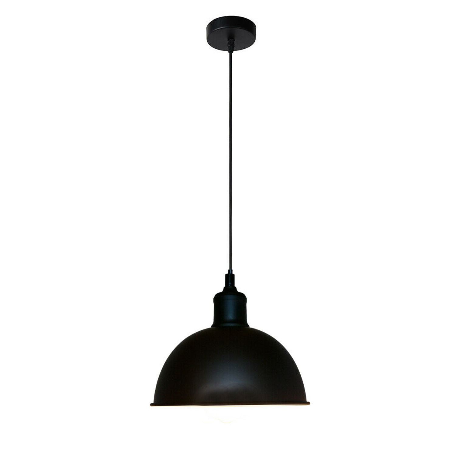 Retro Industrial Black Ceiling Pendant Light Metal Lamp Shade With 95cm Adjustable Cable~1354 - LEDSone UK Ltd