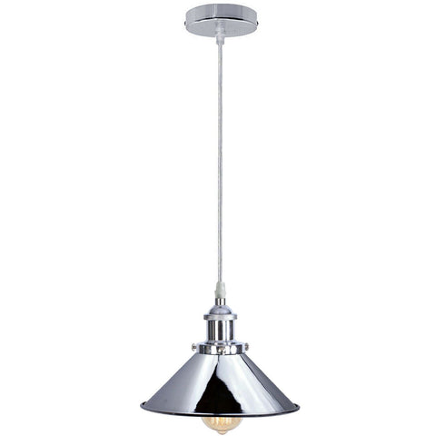 Lampe suspendue de plafond en métal moderne et Vintage, lampe suspendue chromée avec fil réglable de 95cm ~ 1337