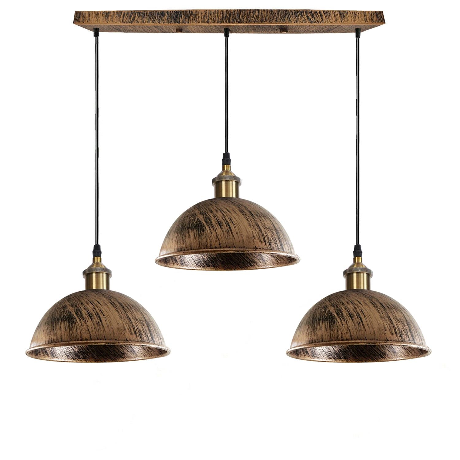 Vintage Industrial Retro 3Head Dome Ceiling Pendant Lamp Shade Light Kit