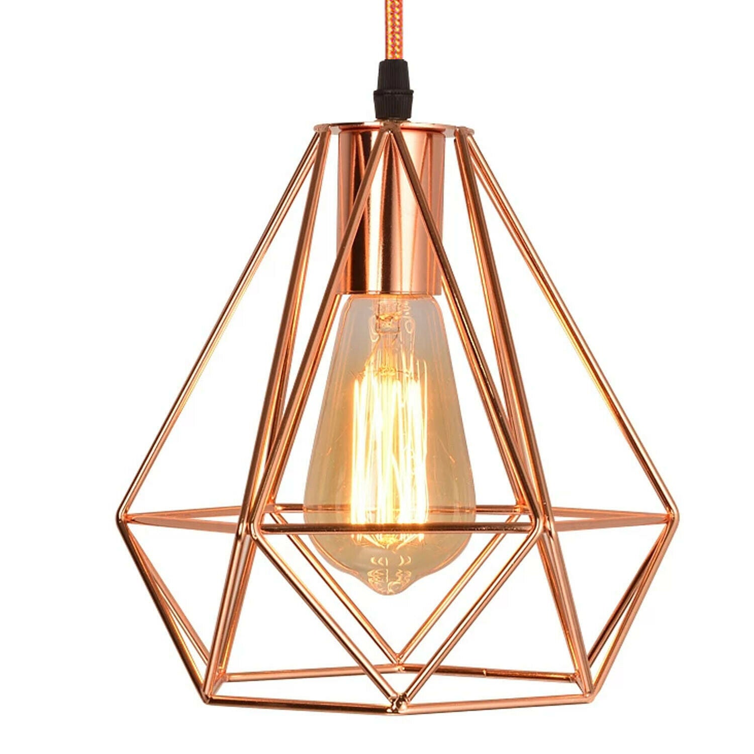 Rose Gold Industrial Metal Ceiling Hanging Pendant Light~1138 - LEDSone UK Ltd