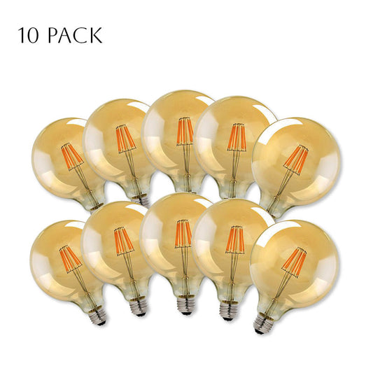 Paquet de 10 ampoules rétro LED G125 E27 8 W à intensité variable ~ 4165