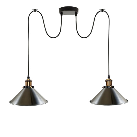 Stain Nickel 2 Way Retro Industrial Ceiling E27 Hanging Lamp Pendant Light~3508 - LEDSone UK Ltd