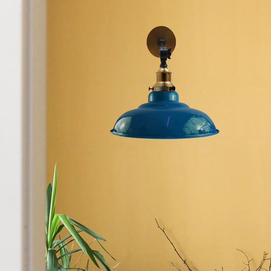 Dark Blue Shade With Adjustable Curvy Swing Arm Wall Light Fixture Loft Style Industrial Wall Sconce~3470 - LEDSone UK Ltd
