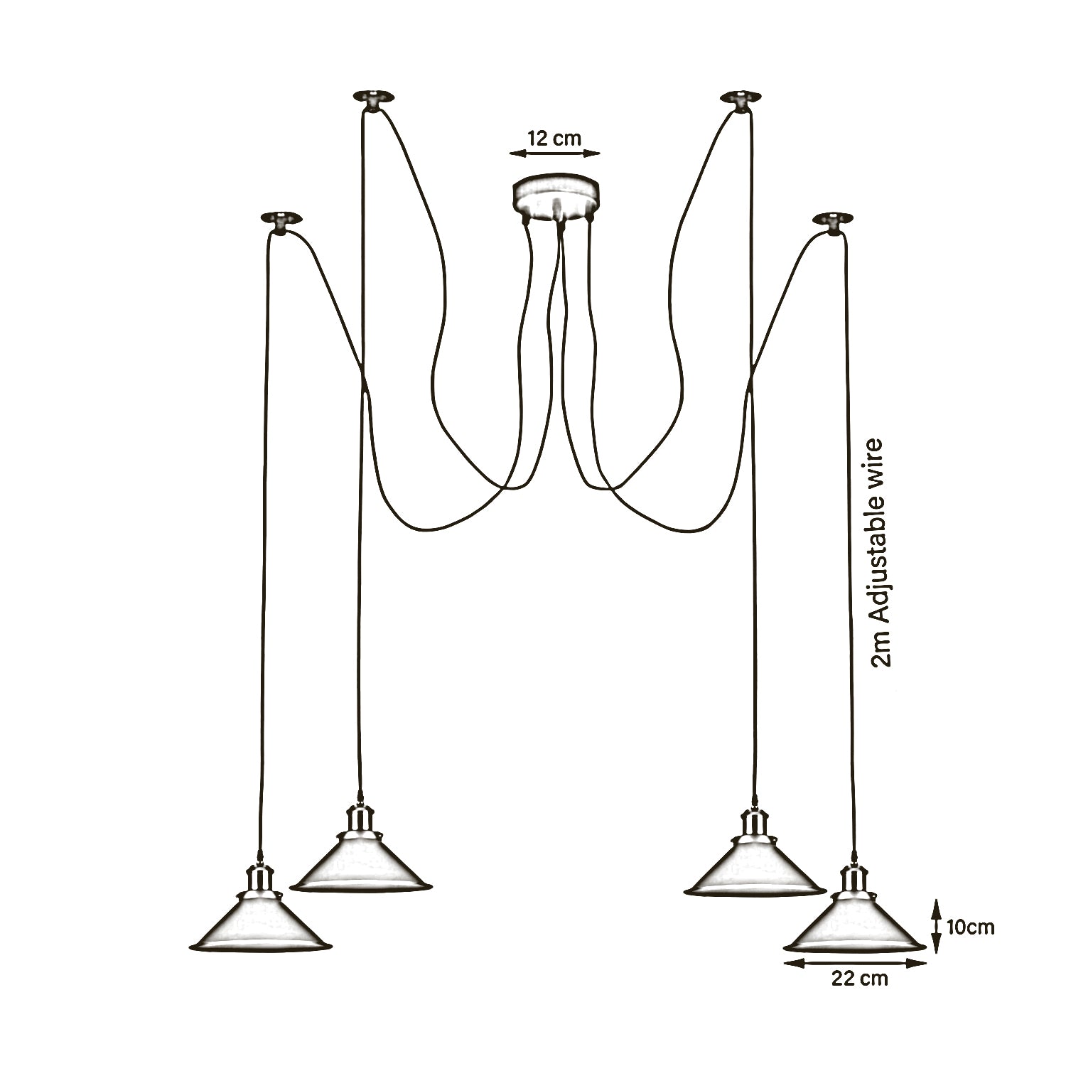 Modern large spider Braided Pendant lamp 4heads Clusters of Hanging Yellow Cone Shades Ceiling Lamp Lighting~3434 - LEDSone UK Ltd