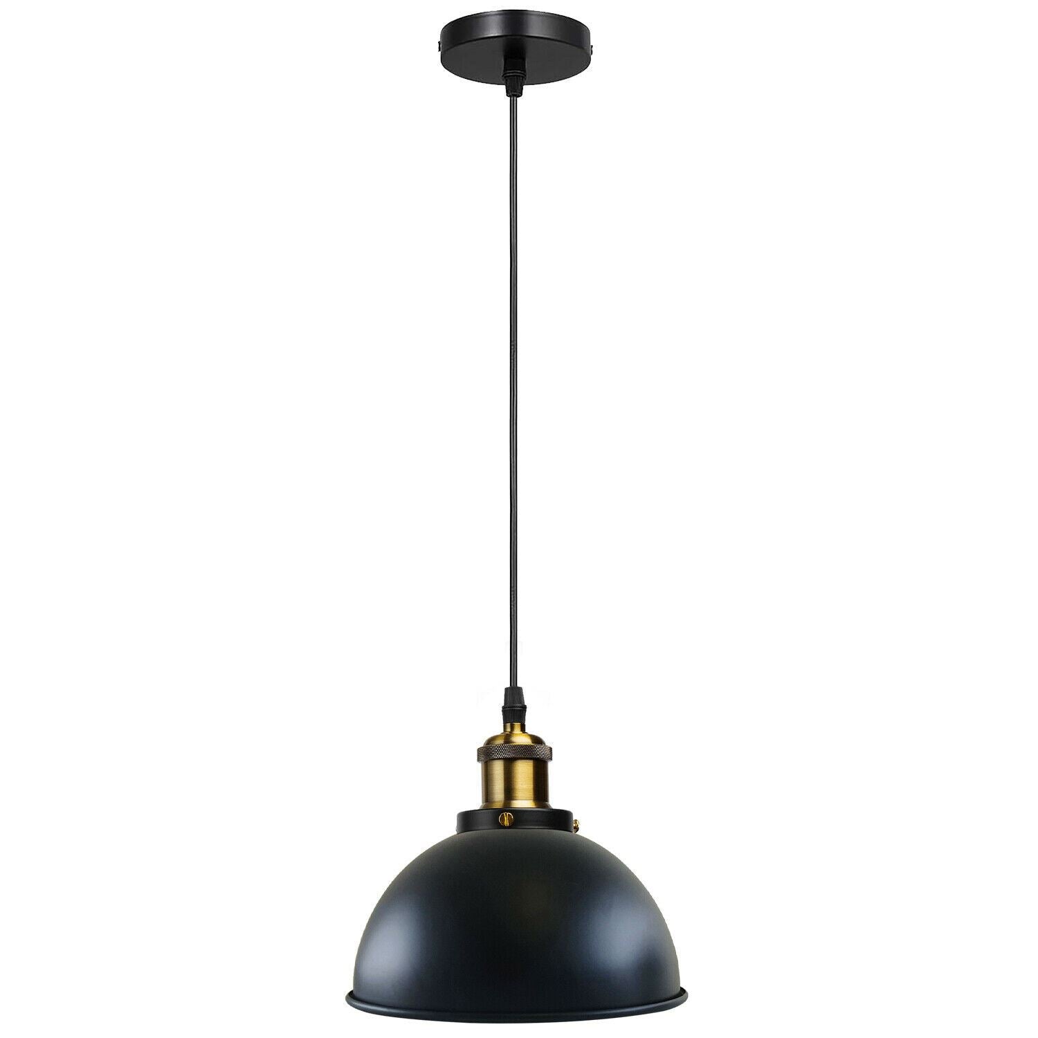 LEDSone Vintage Industrial Metal Ceiling Pendant Shade Modern Hanging Retro with various pattern Light black colour ~1259 - LEDSone UK Ltd