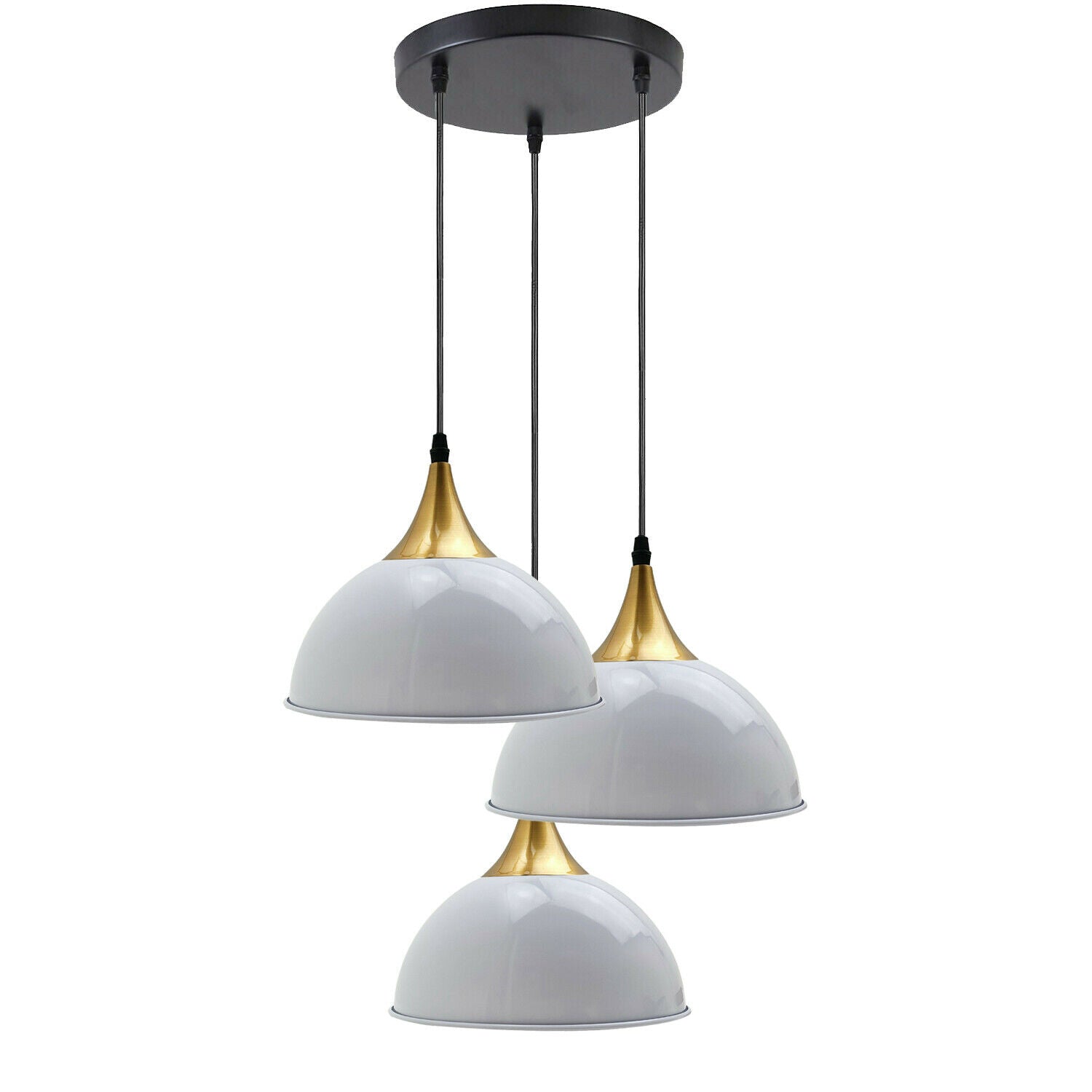 White 3 Way Vintage Industrial Metal Lampshade Modern Hanging Retro Ceiling Pendant Lights~3518 - LEDSone UK Ltd