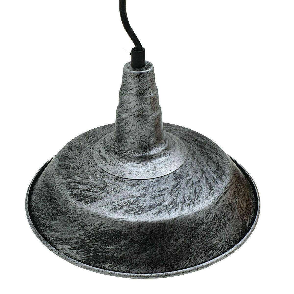 Modern metal bowl light shade for a contemporary look.