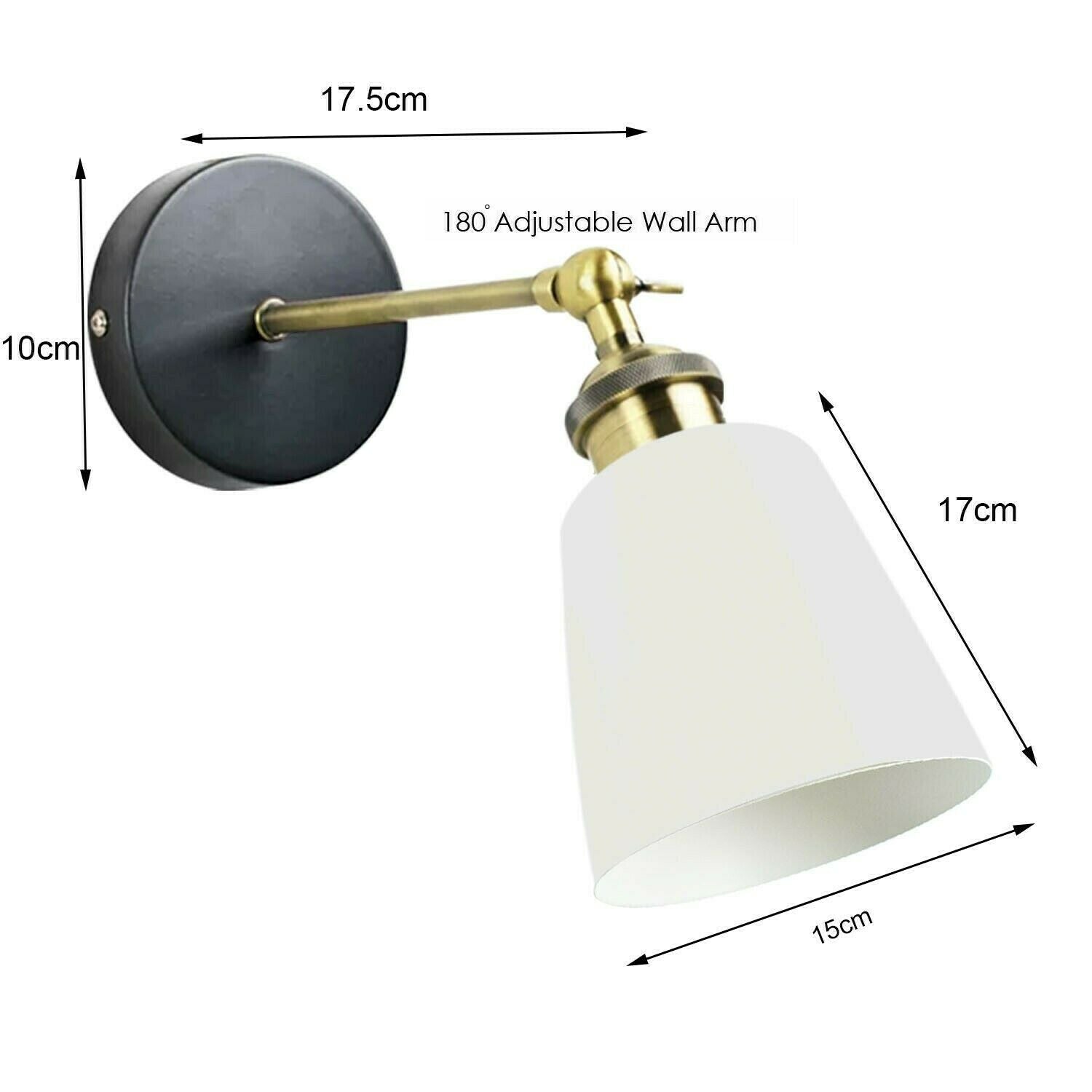 Industrial Vintage Modern  Single White Wall Sconce Lamp~3733 - LEDSone UK Ltd