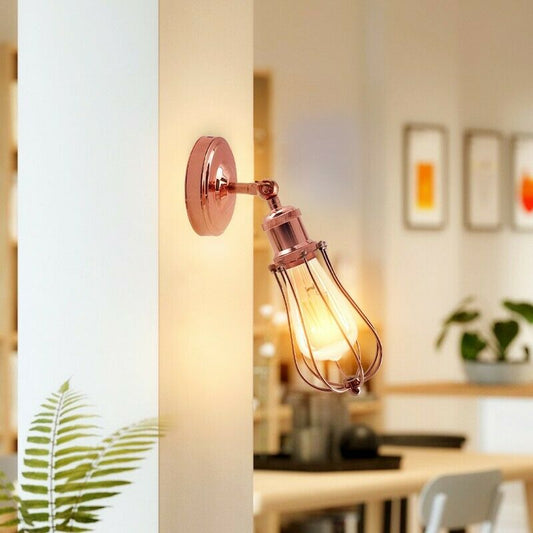 Industrial Vintage Retro Rose Gold Sconce Wall Light Lamp Fitting Fixture~3731 - LEDSone UK Ltd