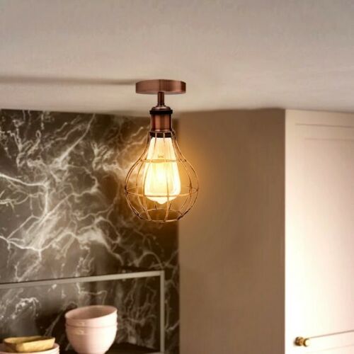 Vintage Retro Industrial Ceiling Light Shade Flush Mount Ceiling Lamp Fittings~3666 - LEDSone UK Ltd