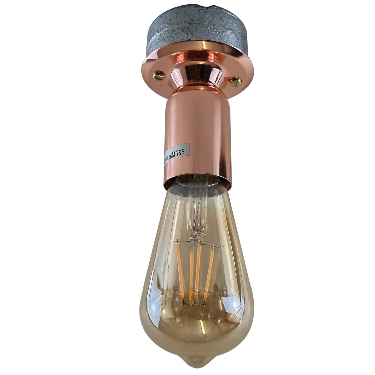 Modern Retro Industrial Vintage Ceiling Light Conduit Metal Flush Mount E27 Lamp~3665 - LEDSone UK Ltd