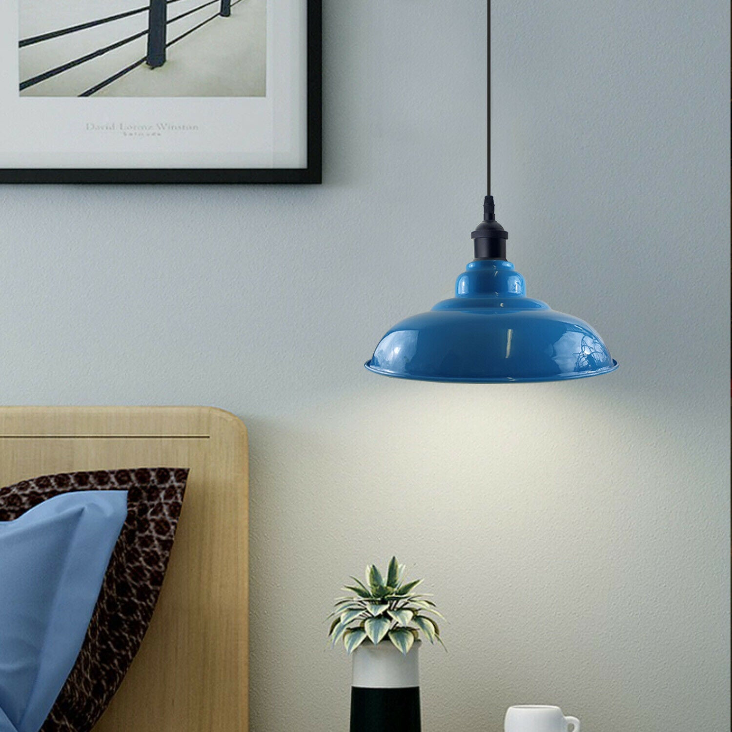 Stylish blue pendant light 
