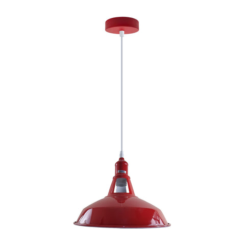 Industriel Vintage moderne en métal rétro E27 plafond rouge grange fendue pendentif ombre ~ 3742