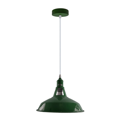 Industriel Vintage Moderne Métal Rétro E27 Plafond Vert Grange Fendue Pendentif Abat-Jour ~ 3739