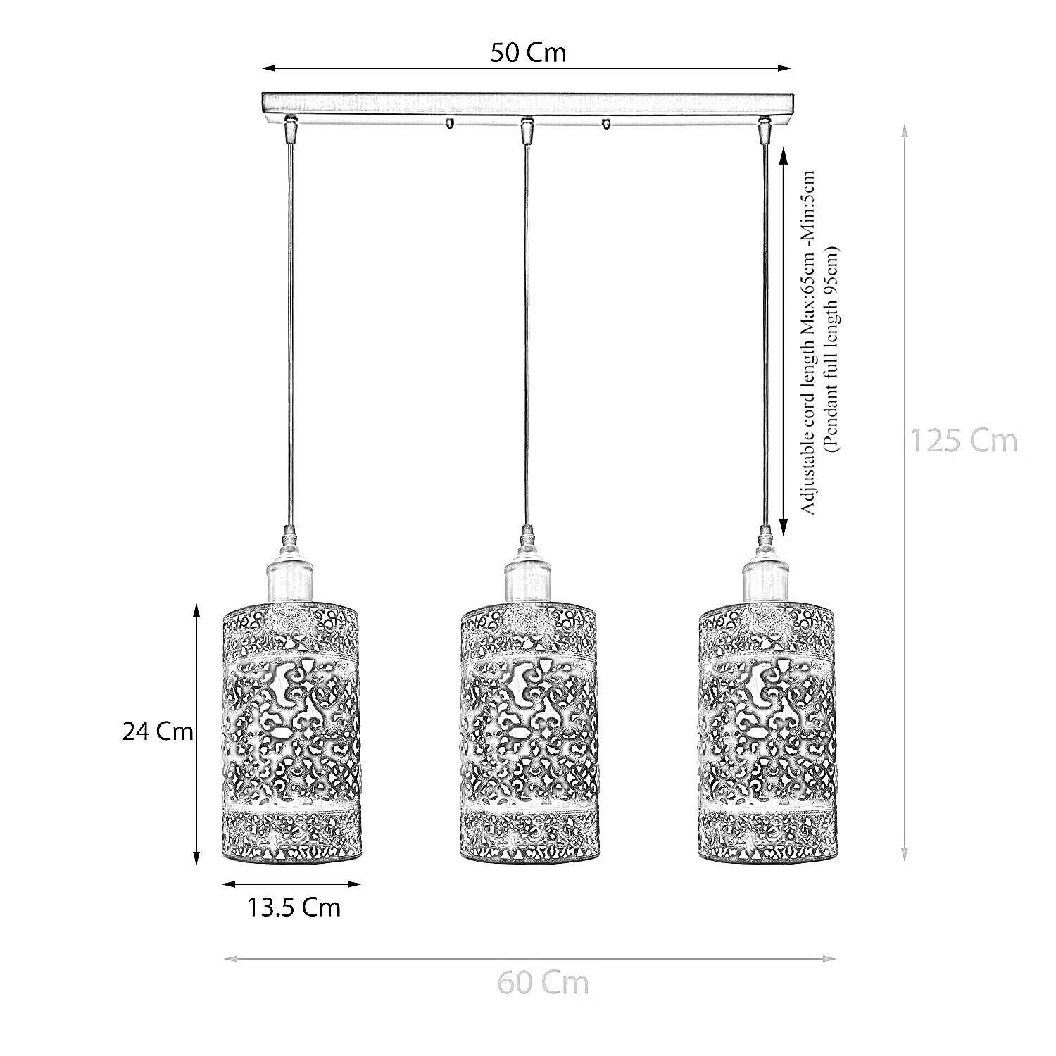 Industrial Modern 3 Way Retro Rustic Red Cage Ceiling Hanging Pendant Shade E27~3759 - LEDSone UK Ltd