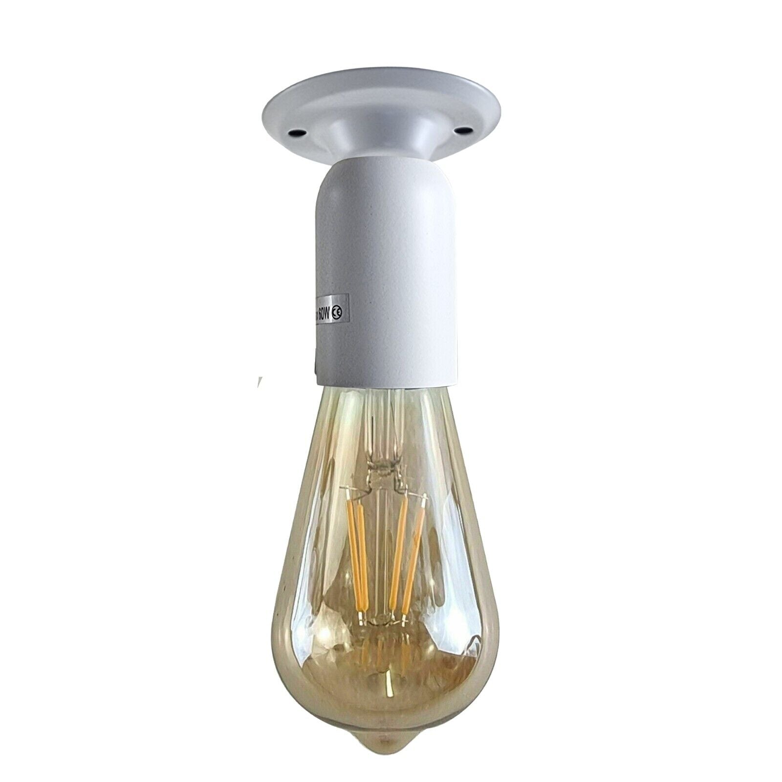 Industrial Vintage Retro Ceiling  White Semi-Flush Mount Light E27 Holder~3782 - LEDSone UK Ltd