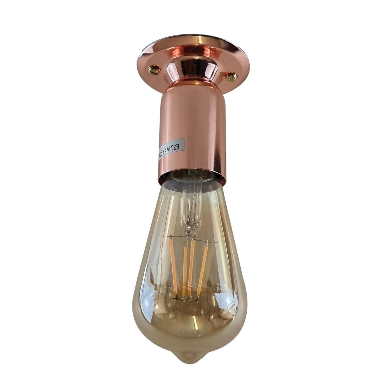 Industrial Vintage Retro Ceiling  Rose Gold Semi-Flush Mount Light E27 Holder~3780 - LEDSone UK Ltd