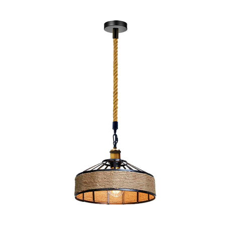 Lampe suspendue réglable d'intérieur en corde de chanvre E27, pour café, Bar, salle à manger ~ 3809