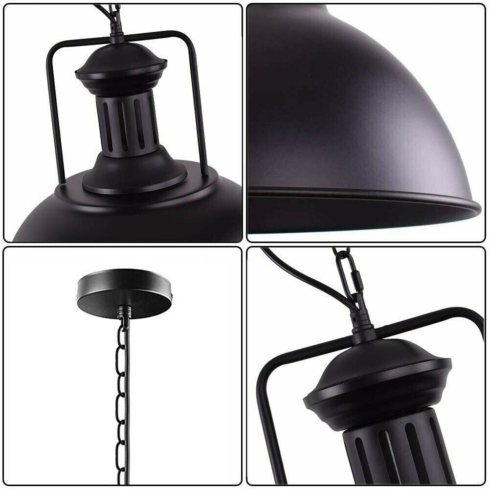 Industrial Metal Pendant Lighting E27 Adjustable Ceiling Hanging Light Fixtures with Metal Lampshades for Kitchen Bedroom Hallway Island Lights