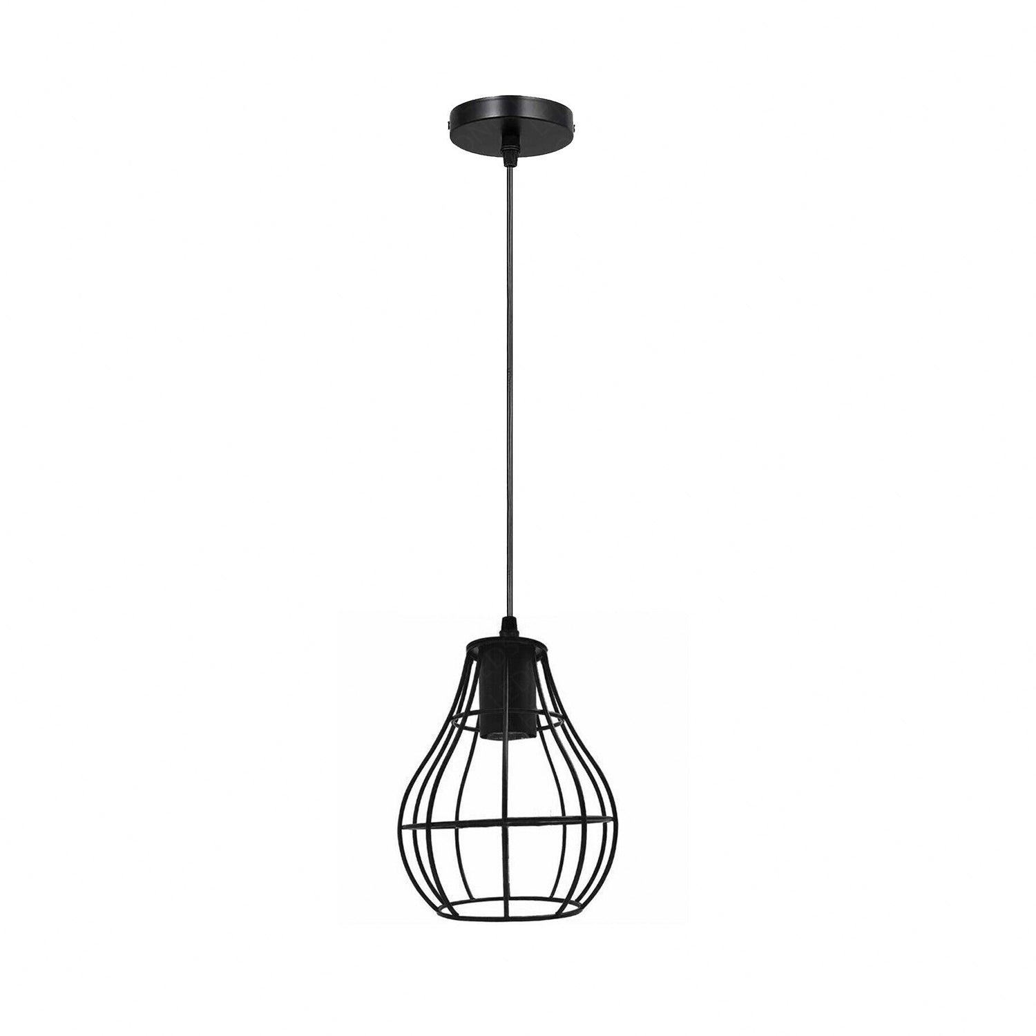 Hanging Pendant Lights Vintage Ceiling Lamp Industrial Flush Mount Ceiling Lighting Fixture Black cage Ceiling Hanging Lamp for Kitchen, Dining Room, Hallway, Doorway