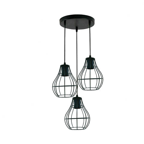Lampe suspendue au plafond en métal noir rétro vintage industriel, lampe de style E27 Edison ~ 3878